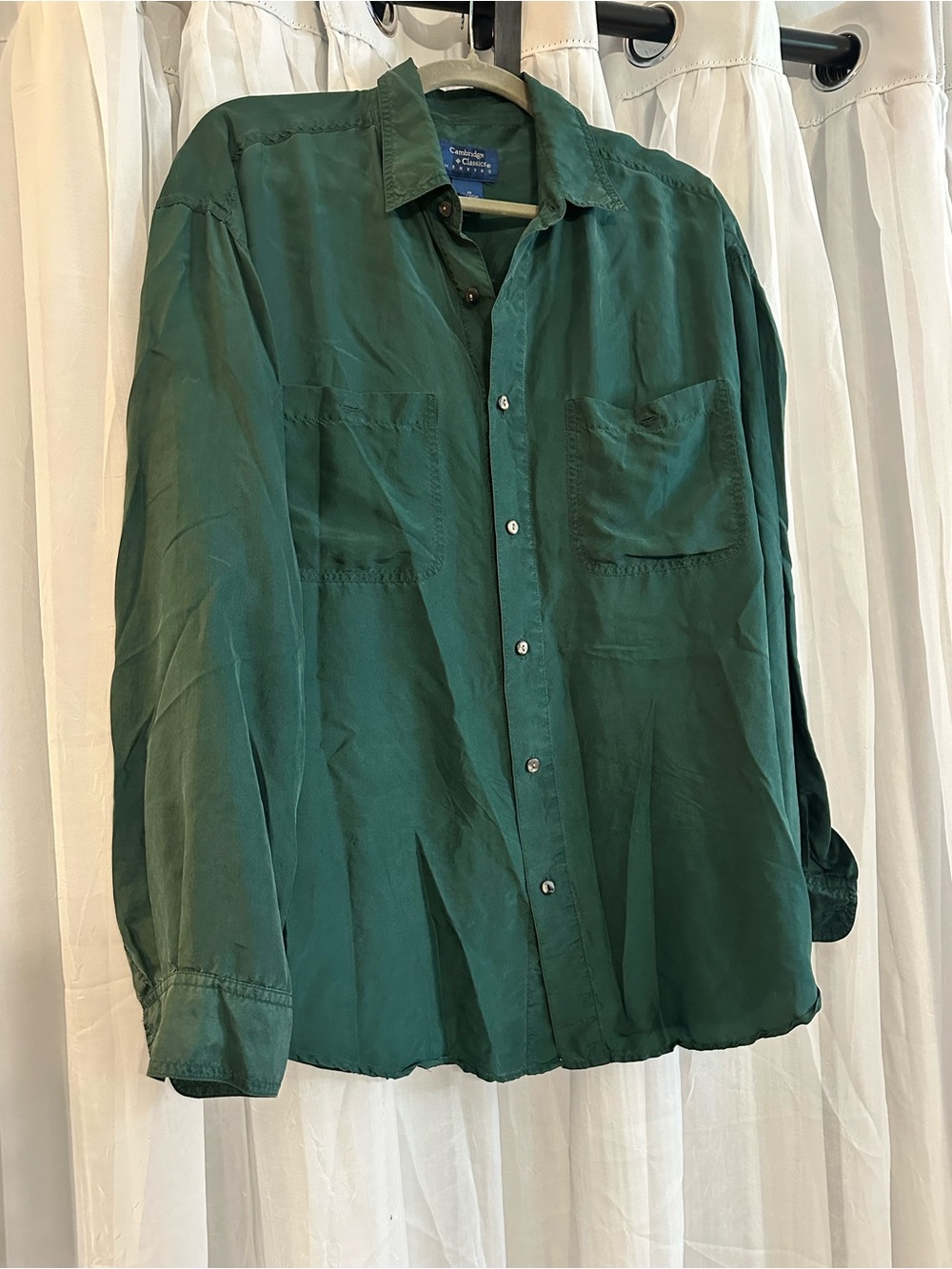 Cainbridge Classics Men’s Long Sleeve Silk Button down Shirt